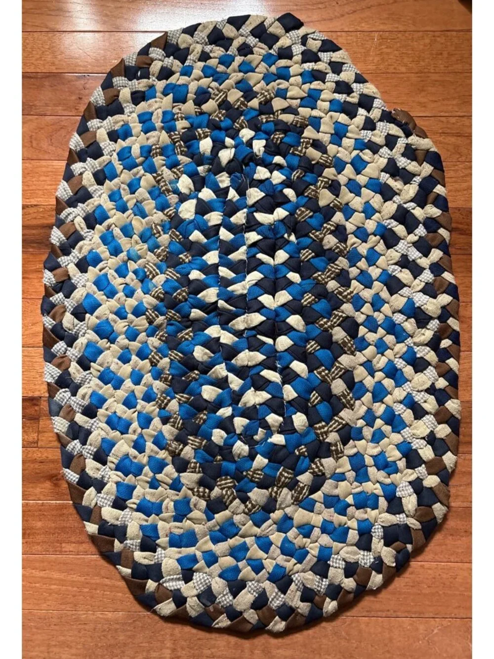 Braided Fabric Oval Rug 28x19